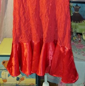 Womans Hott Red Lace Nighty small